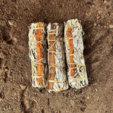 White Sage & Cinnamon Smudge Sticks | 4 Inch Prosperity & Abundance Bundle
