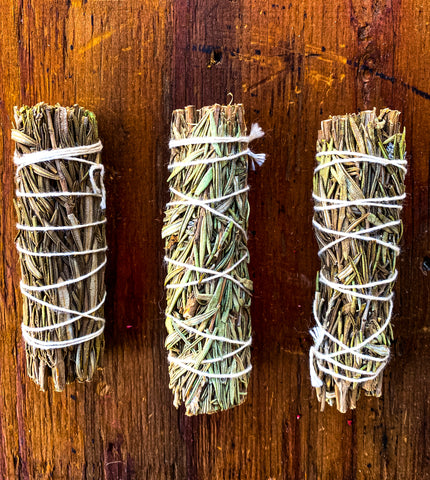 Rosemary 4-inch Smudge Stick, 3 smudge sticks per order.